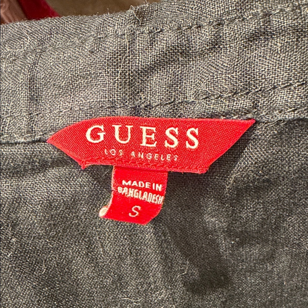 Vintage Y2K Guess Black Sleeveless Linen Dress - Picture 12 of 12